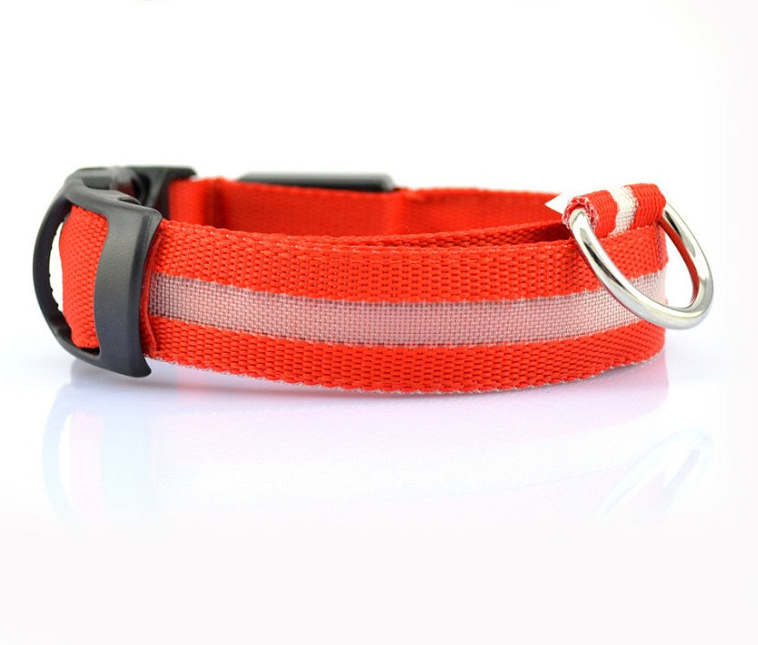 Nylon LED Pet Luminous Collar Night Safety