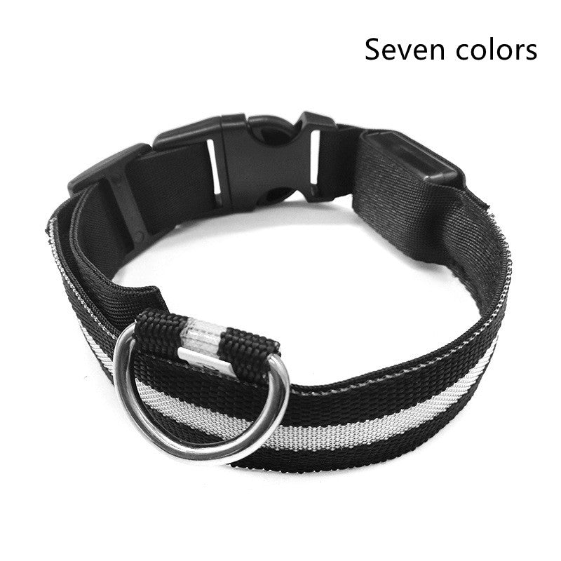 Nylon LED Pet Luminous Collar Night Safety