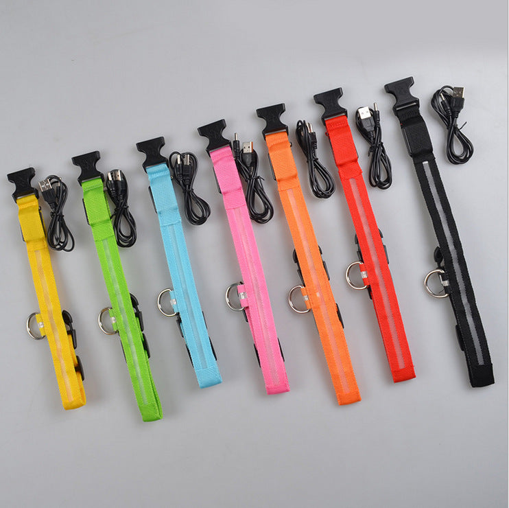Nylon LED Pet Luminous Collar Night Safety