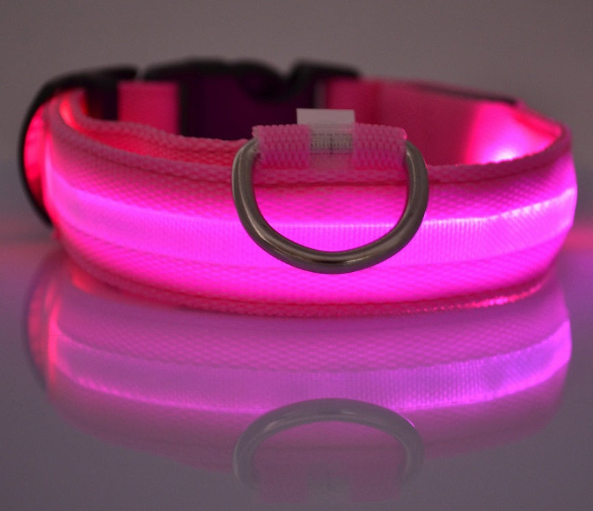 Nylon LED Pet Luminous Collar Night Safety