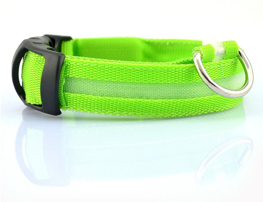Nylon LED Pet Luminous Collar Night Safety