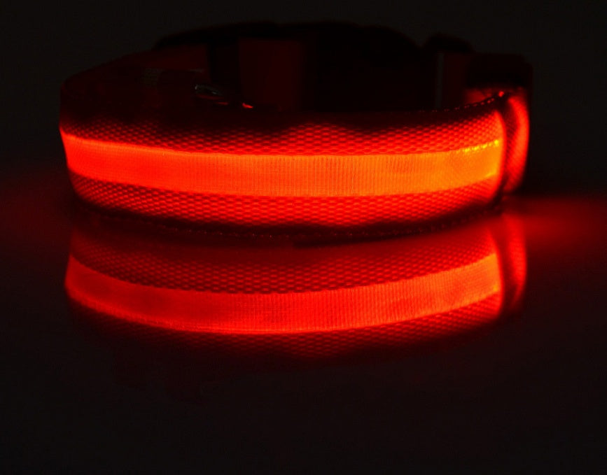 Nylon LED Pet Luminous Collar Night Safety