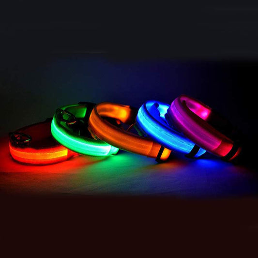 Nylon LED Pet Luminous Collar Night Safety