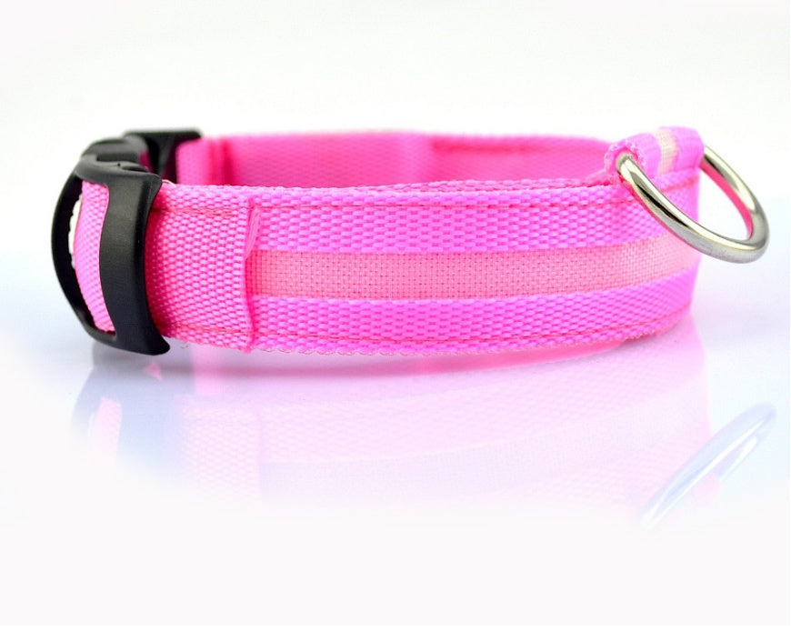 Nylon LED Pet Luminous Collar Night Safety