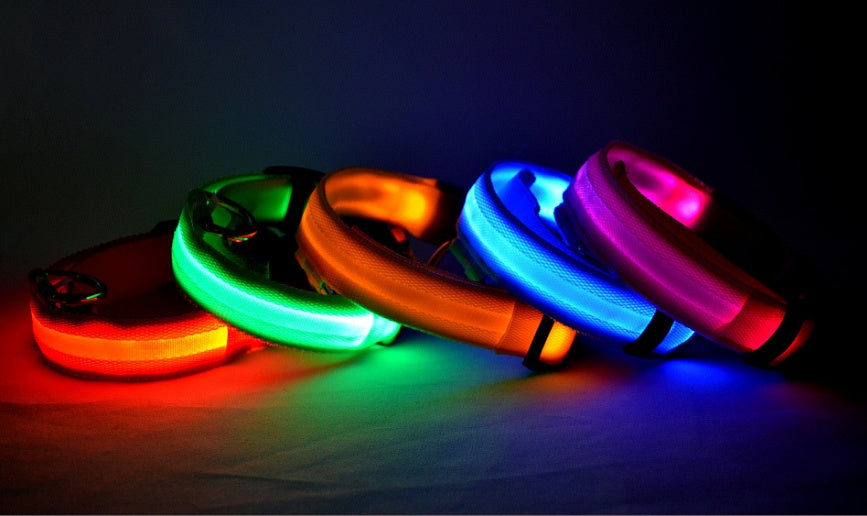Nylon LED Pet Luminous Collar Night Safety