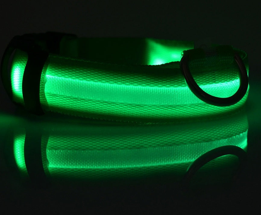 Nylon LED Pet Luminous Collar Night Safety